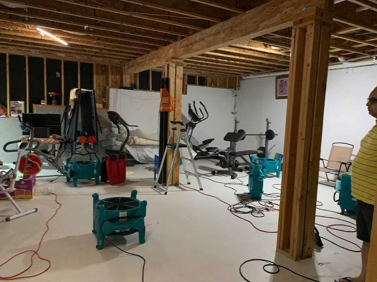 Basement drying equipment setup for Odor Removal & Deodorization in Ripley